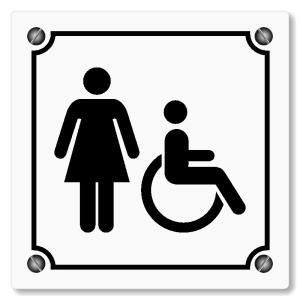 WC ženy invalidé, 80x80mm, bílá, Kansas